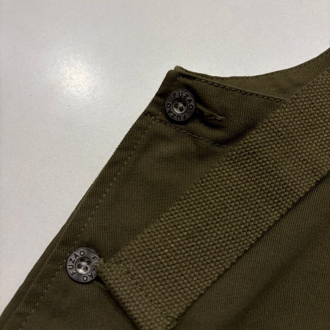 [2XL] FUZAO 더블니 올리브 그린 작업 오버롤 D627 상품이미지6