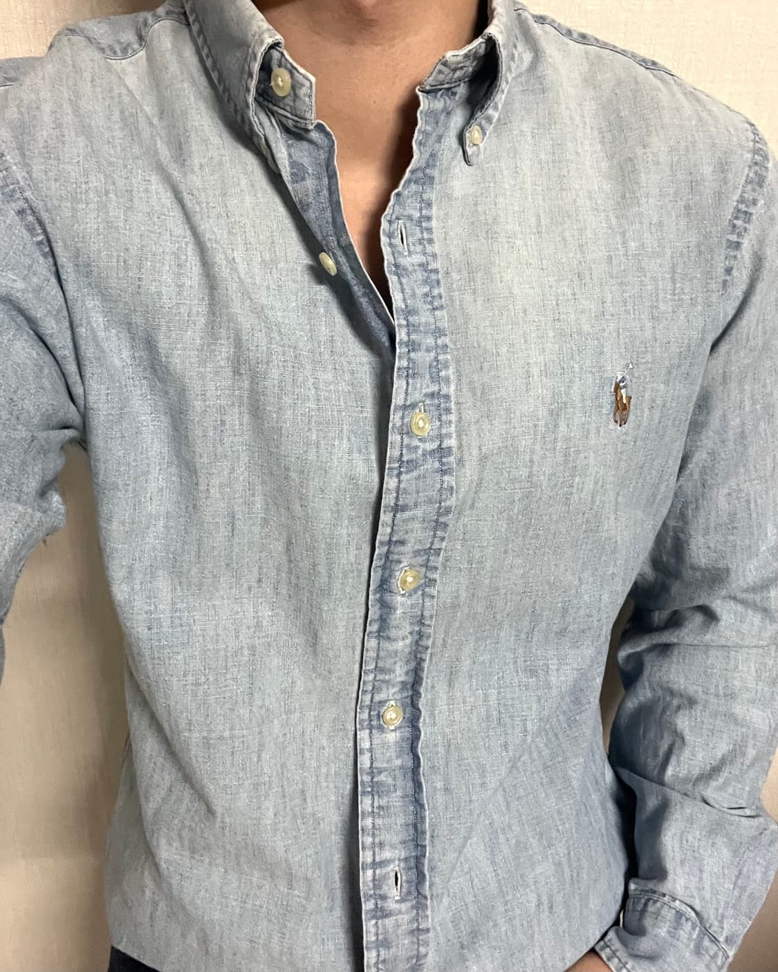 폴로랄프로렌 샴브레이 연청 데님 셔츠 상품이미지3