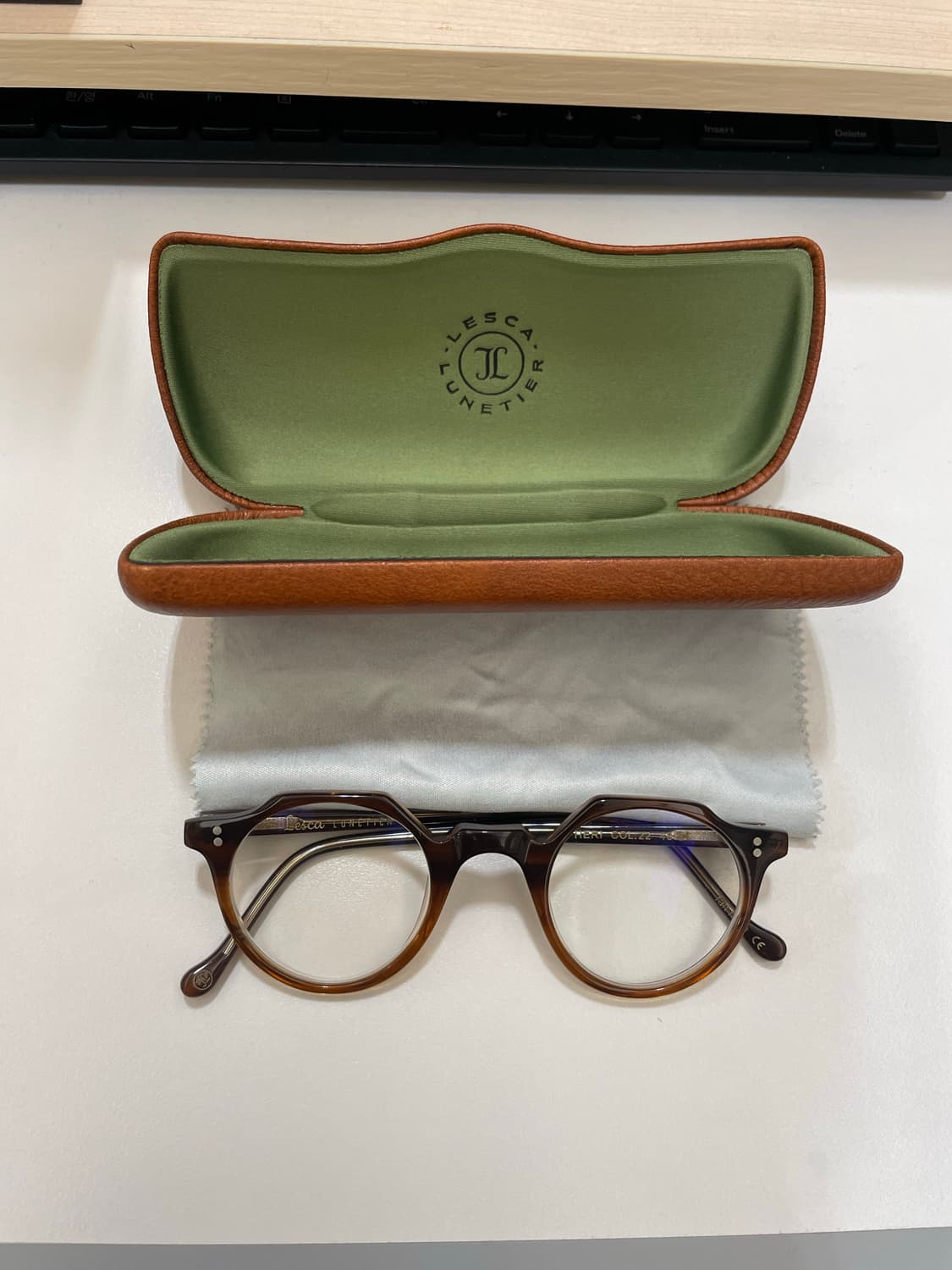 Lesca Heri(레스카 헤리)  43-24 브라운 안경 판매합니다. 상품이미지5