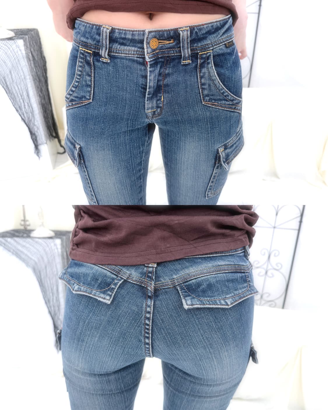 y2k 카고 포켓 플레어 데님 상품이미지3