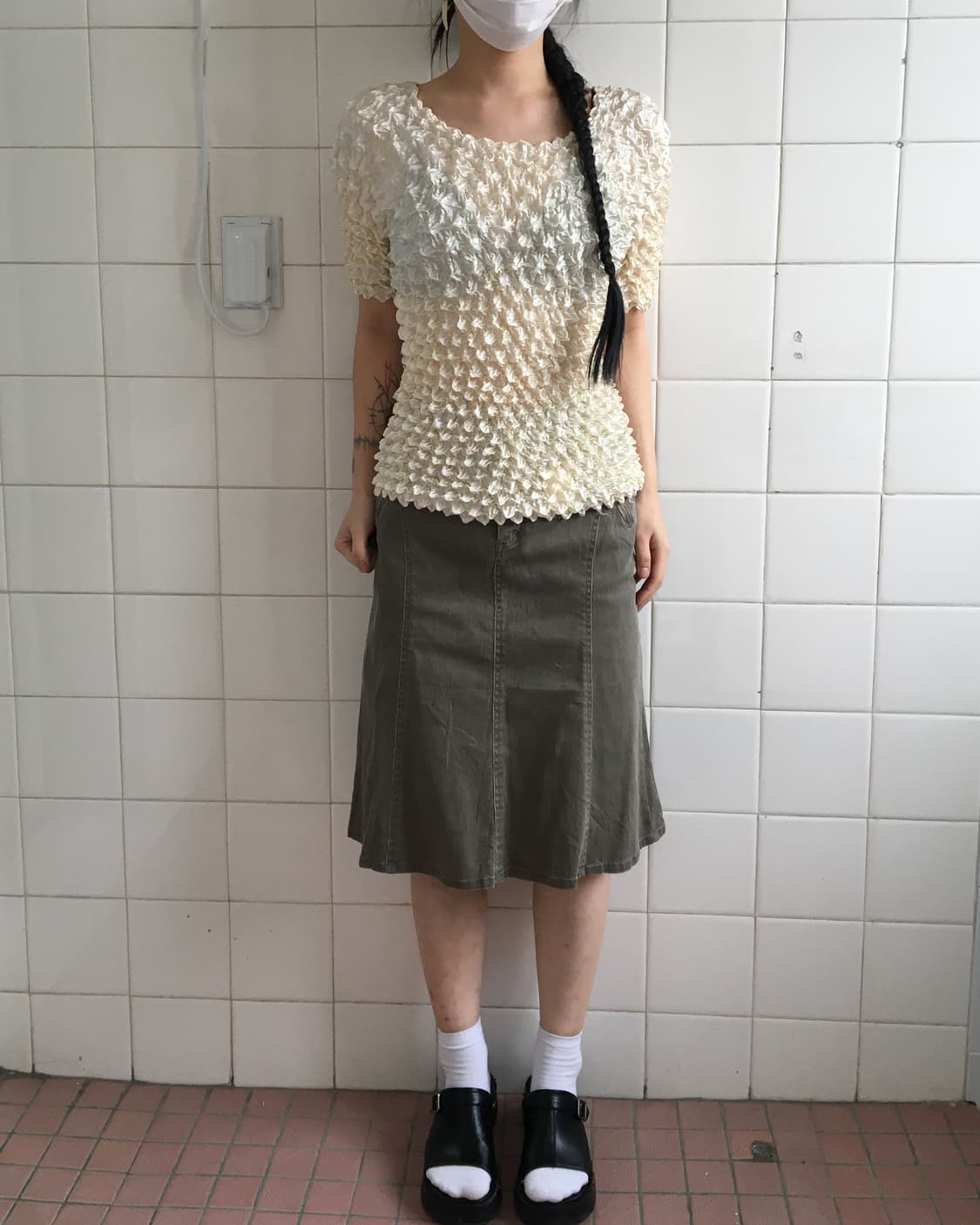 Pleats popcorn top 상품이미지1