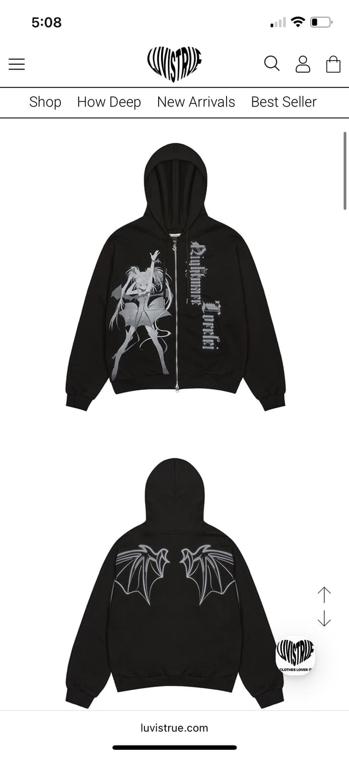 러브이즈트루 수호 캐릭캐릭체인지 콜라보 캐캐체 세라 후드집업 블랙 상품이미지1