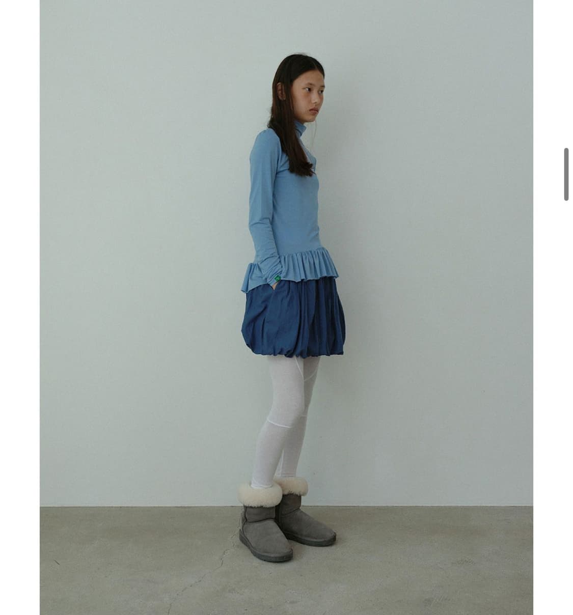 노컨텐츠 balloon mini skirt_deep blue 상품이미지3