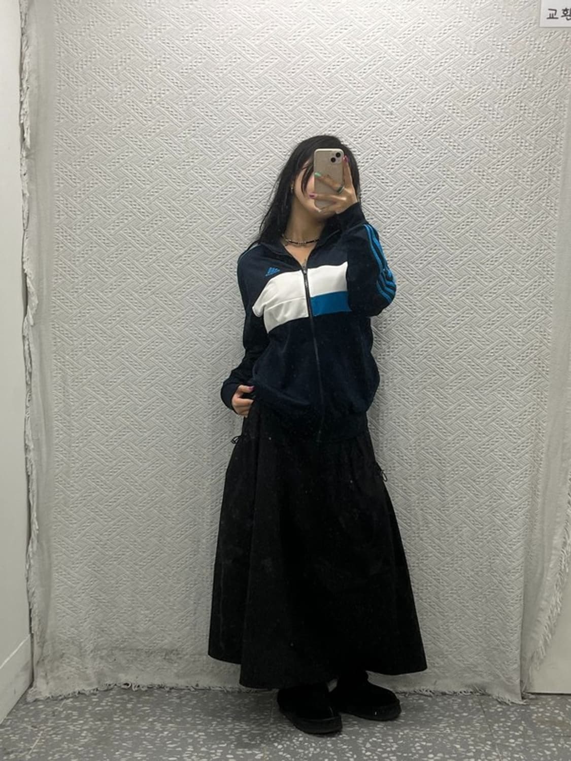 아디다스 스포티 희귀 아노깔 삼각로고 배색 져지 집업 95 C06551 상품이미지2