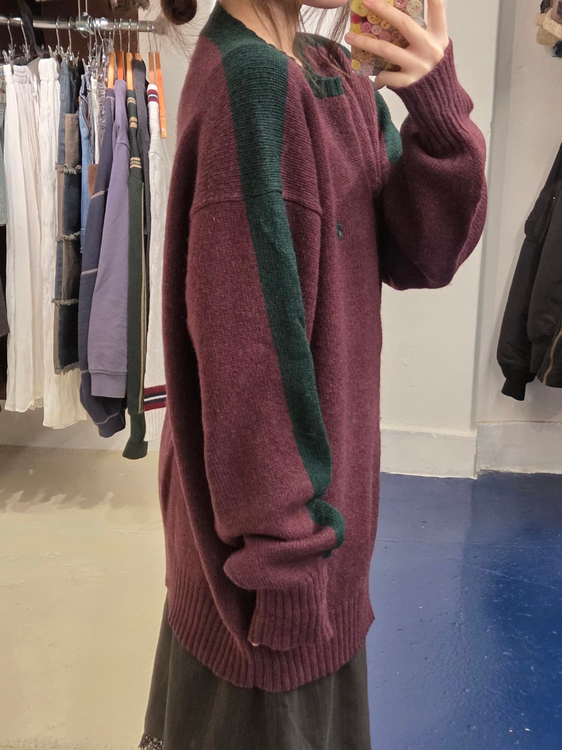 1980s PRL 폴로 랄프로렌 셔틀랜드 울 투톤 니트 상품이미지3