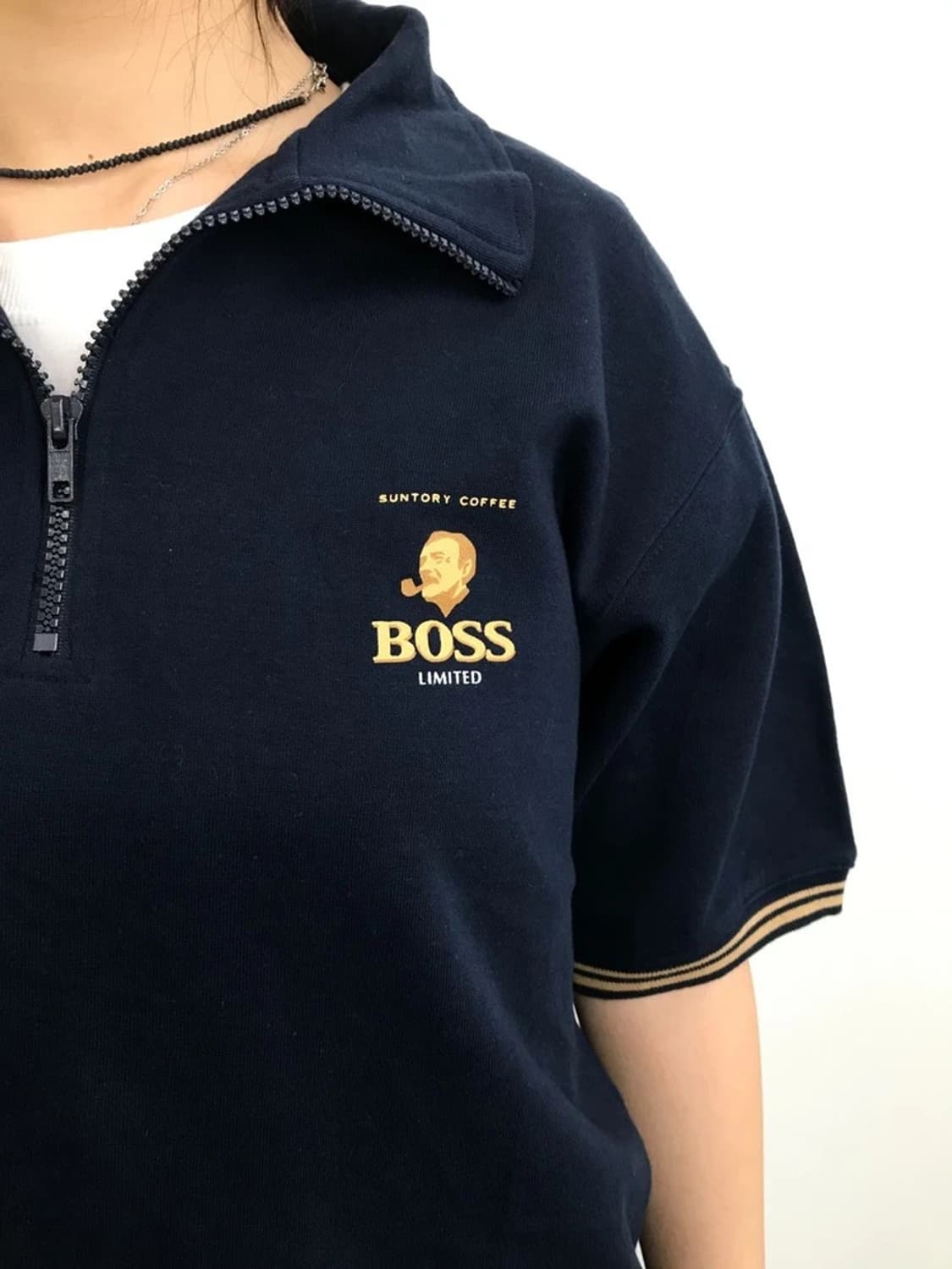 Suntory BOSS Logo Half Zip Polo 상품이미지3