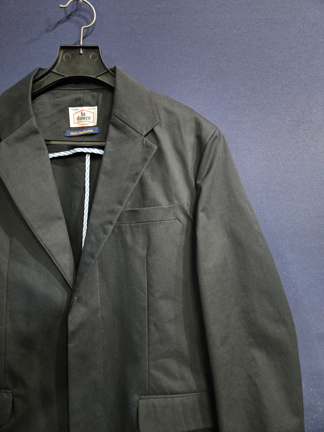 la douce 블랙차콜 남성 슬림핏 100 롱코트 상품이미지4
