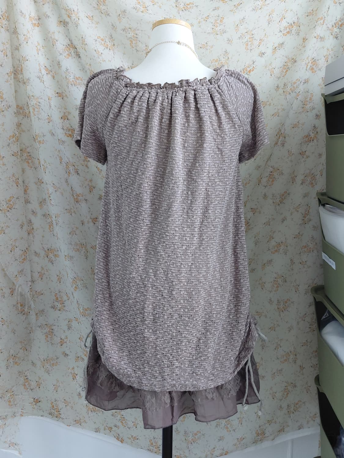 [빈티지] 레이스 레이어드 브라운 미니 원피스 모리걸 상품이미지3