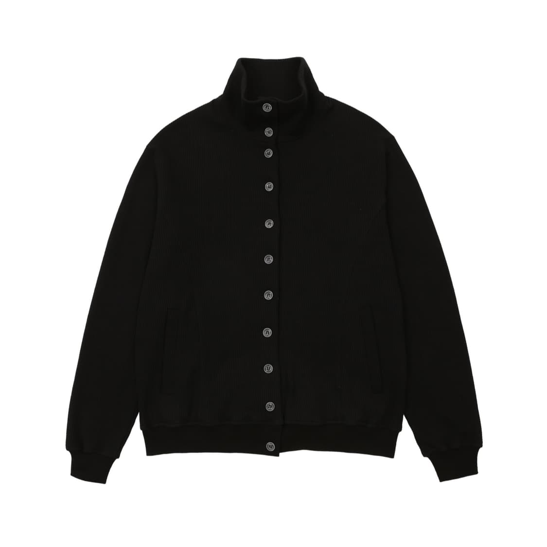 버터니 버튼 와플 집업 블랙 buttony 코이세이오 상품이미지1