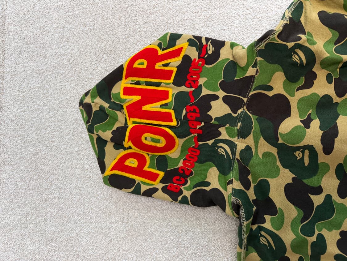 베이프 카모 세퍼레이트 샤크 풀 집 후드 그린(XL) 상품이미지6