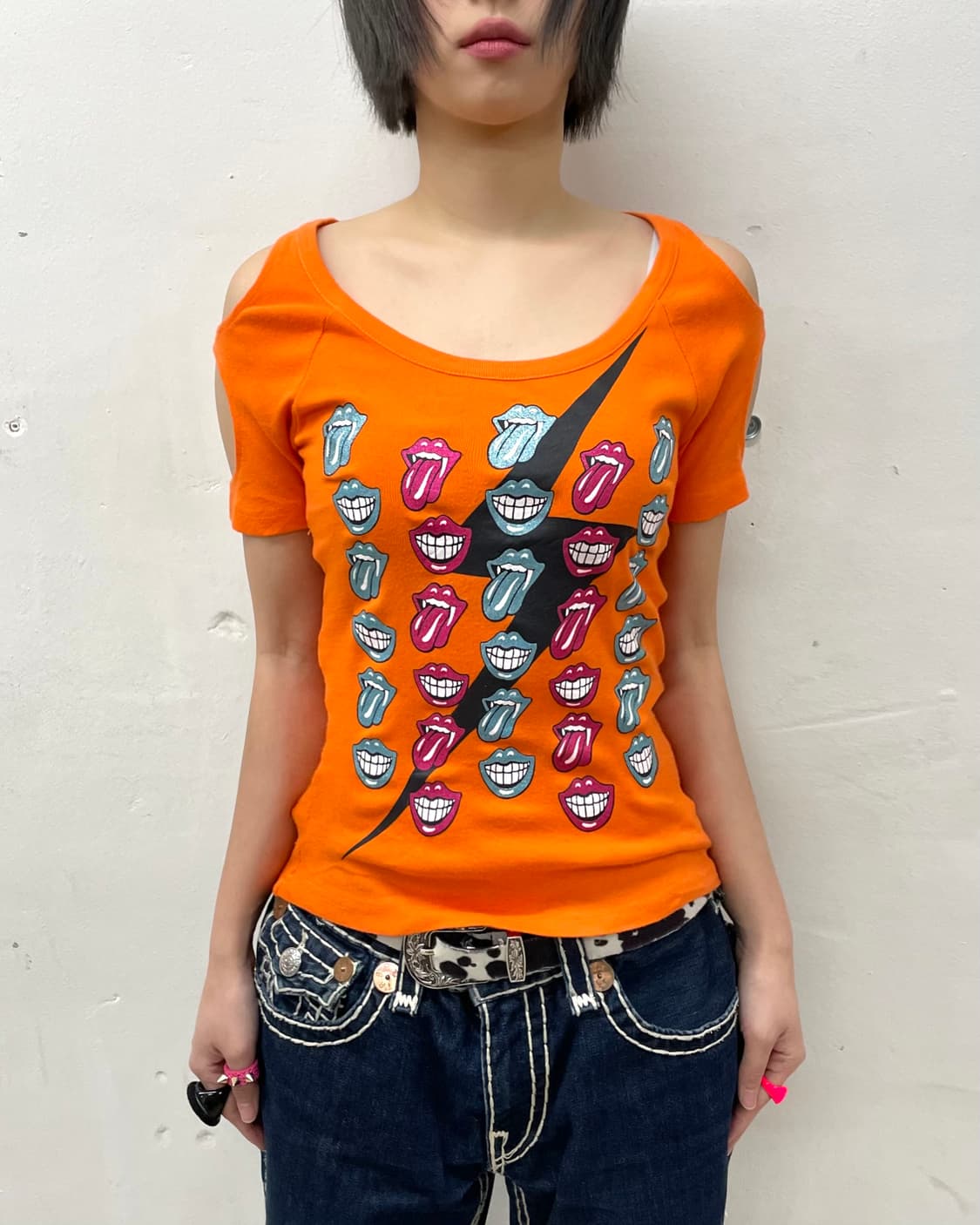 Rolling Stones Lightning Lip Orange T 상품이미지2