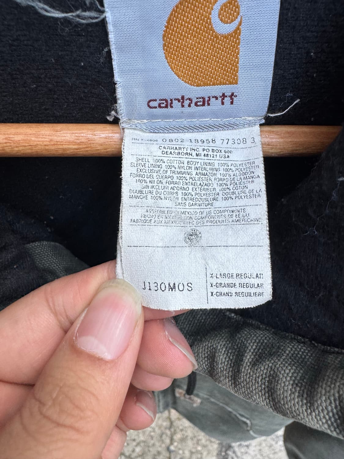 칼하트 J130 액티브자켓 mos green xl 상품이미지3