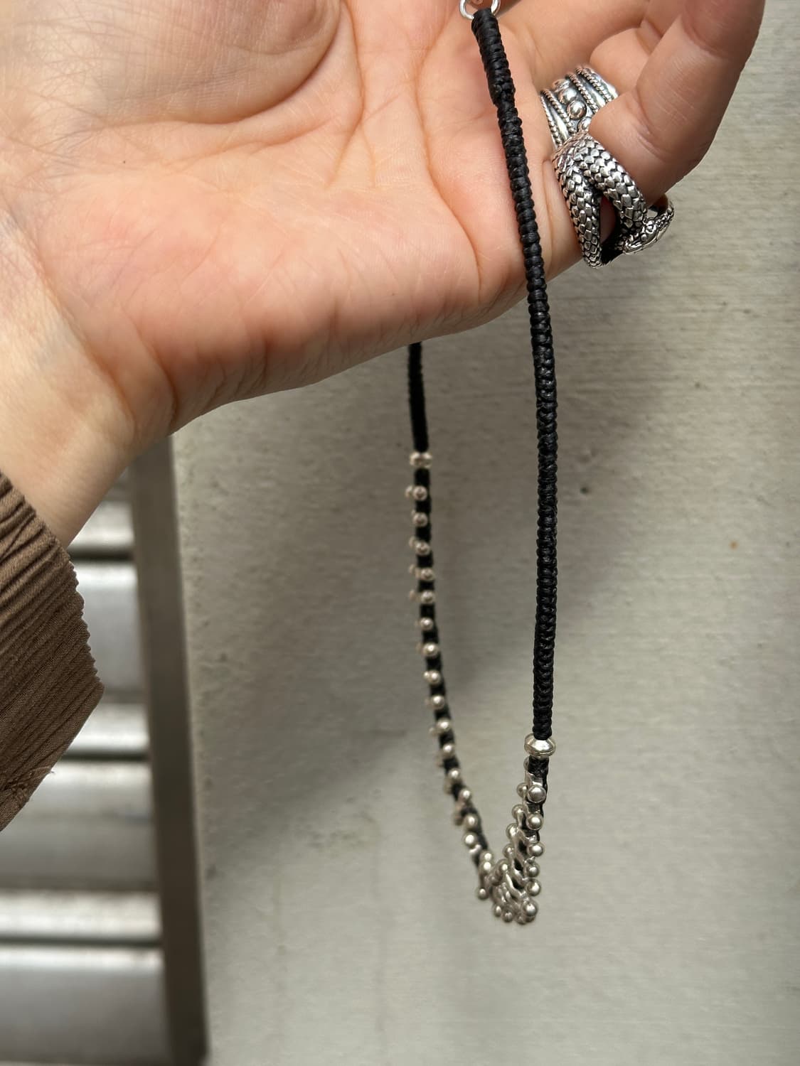(Only1)1Spike Ball Wax Chain Karen Silve 상품이미지4