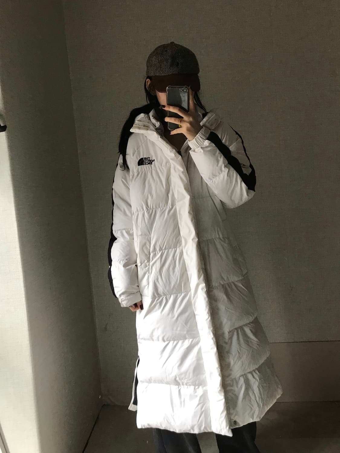 노페 화이트 롱패딩 상품이미지1