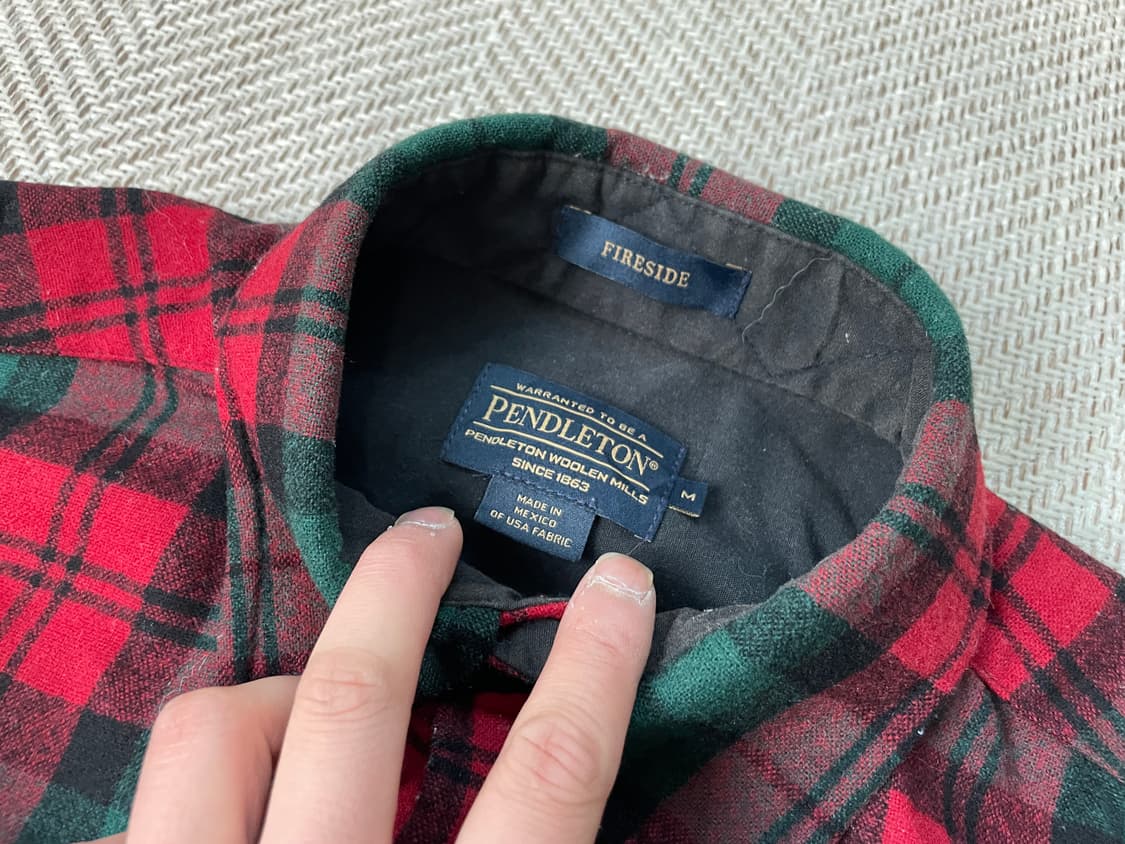 90s 펜들턴 파이어사이드 체크 플란넬 헌팅셔츠 J03718 상품이미지3