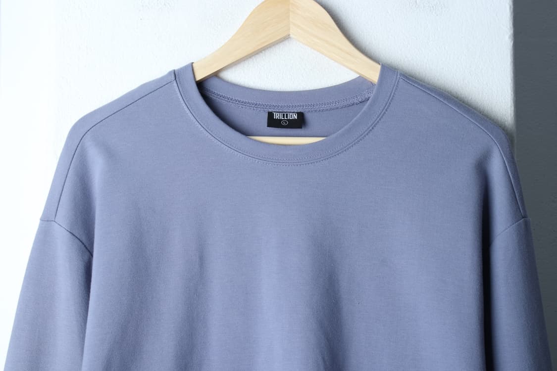 (L-2XL) 트릴리온 긴팔티셔츠 블루 무지 올드스쿨-H32955 상품이미지3