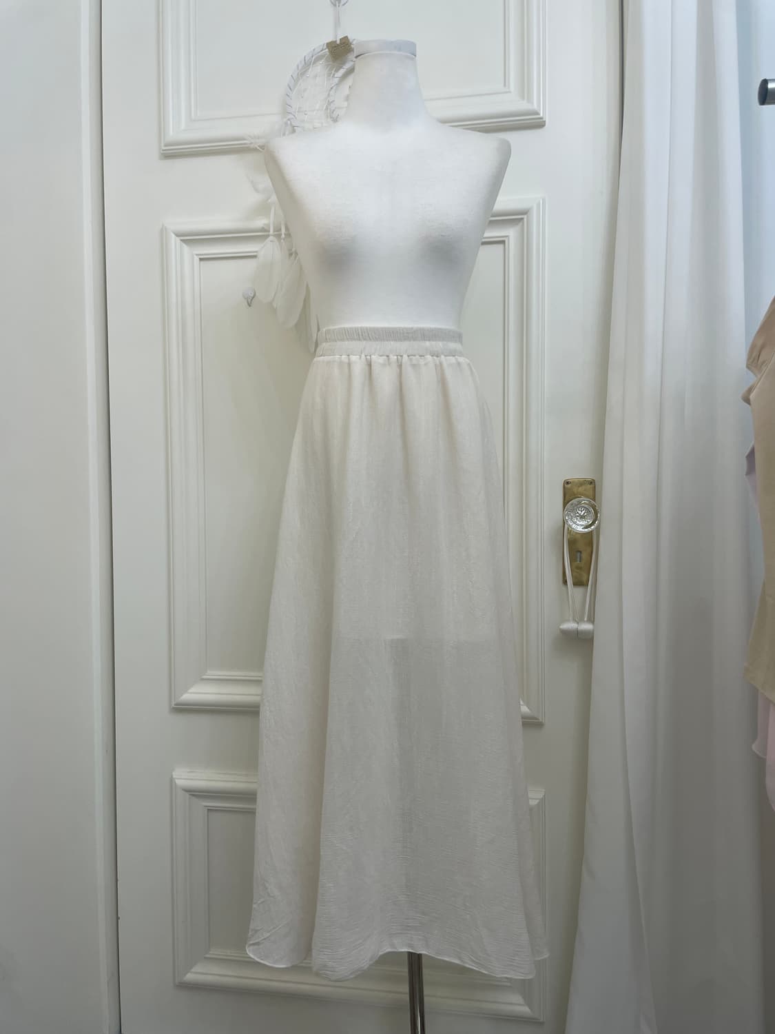 ivory basic summer banding long skirt 상품이미지1