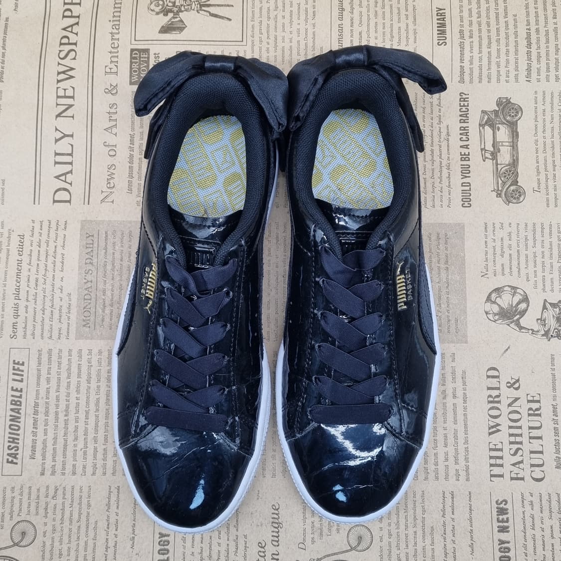 푸마 바스켓 리본 블랙 여성 스니커즈220 상품이미지2