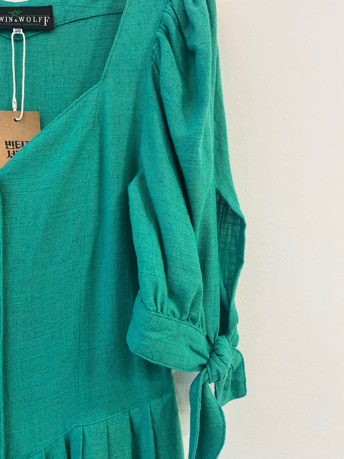 [희귀/유럽빈티지]  그린 린넨 혼방 빈티지 원피스 상품이미지7