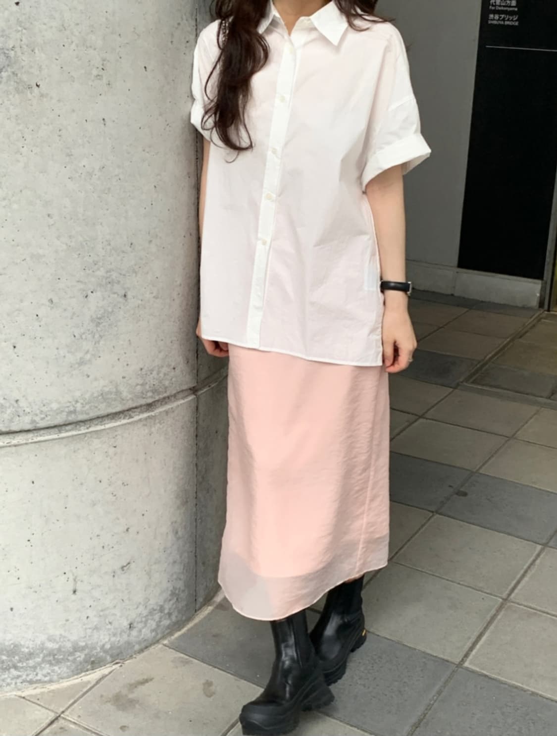 새상품) 리어스 글로우레이어 스커트 피치핑크 S 상품이미지3