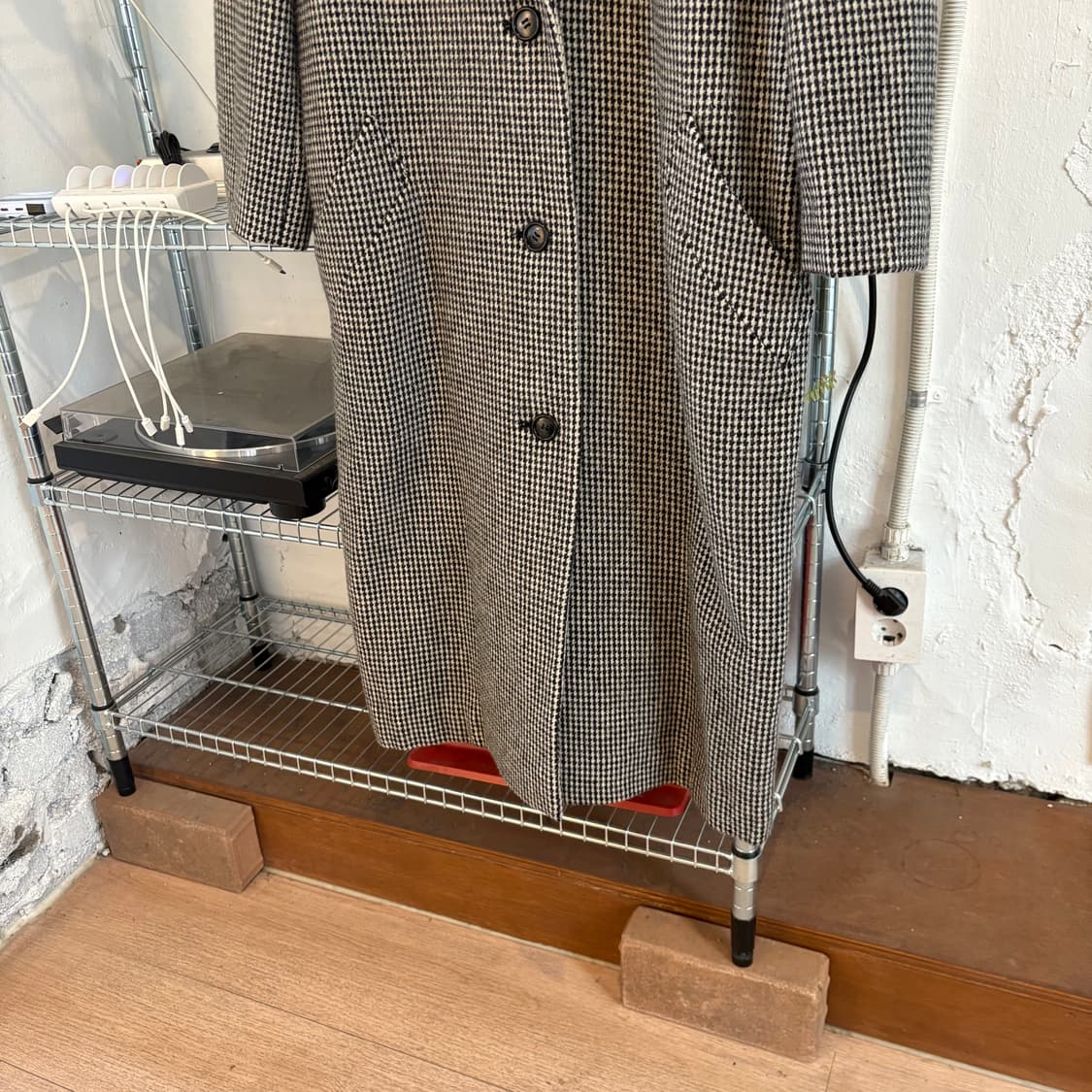 KETTY 클래식 하운드투스 체크 패턴 울 코트 상품이미지3