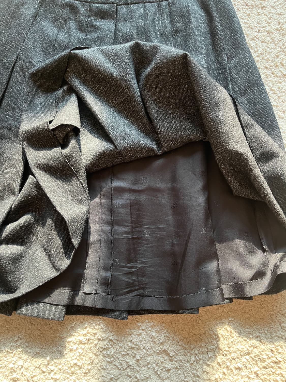 샤넬 플리츠 울 스커트 01AW 36사이즈 상품이미지5