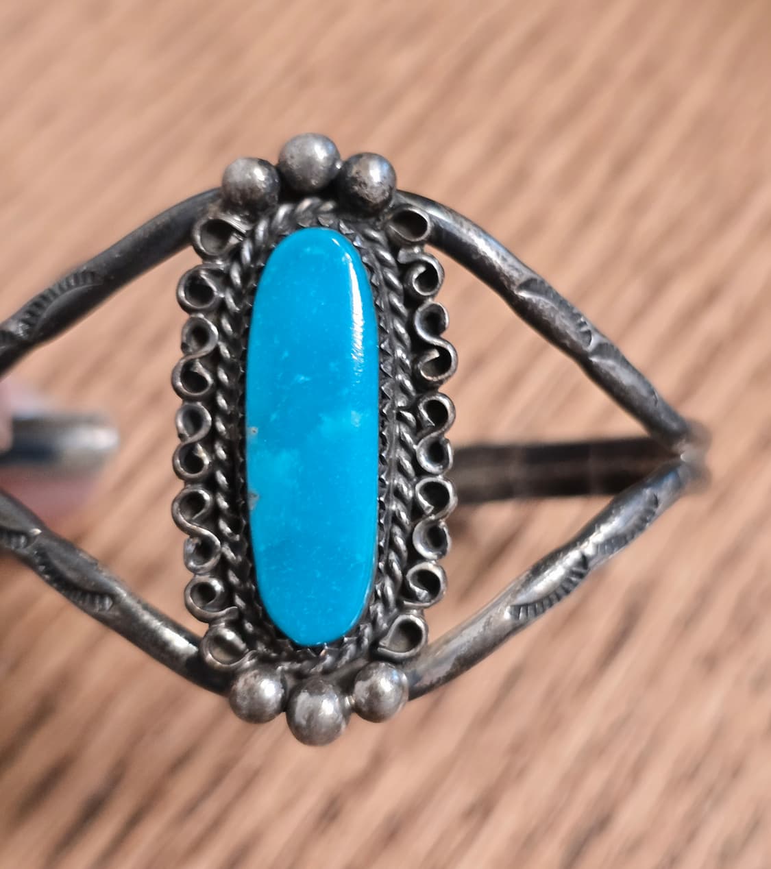 네이티브 아메리칸 오리지널 나바호 터키석 실버 뱅글 상품이미지8