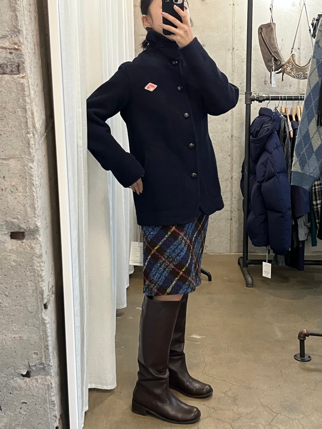 DANTON 단톤 울 숏코트 네이비 38 상품이미지4