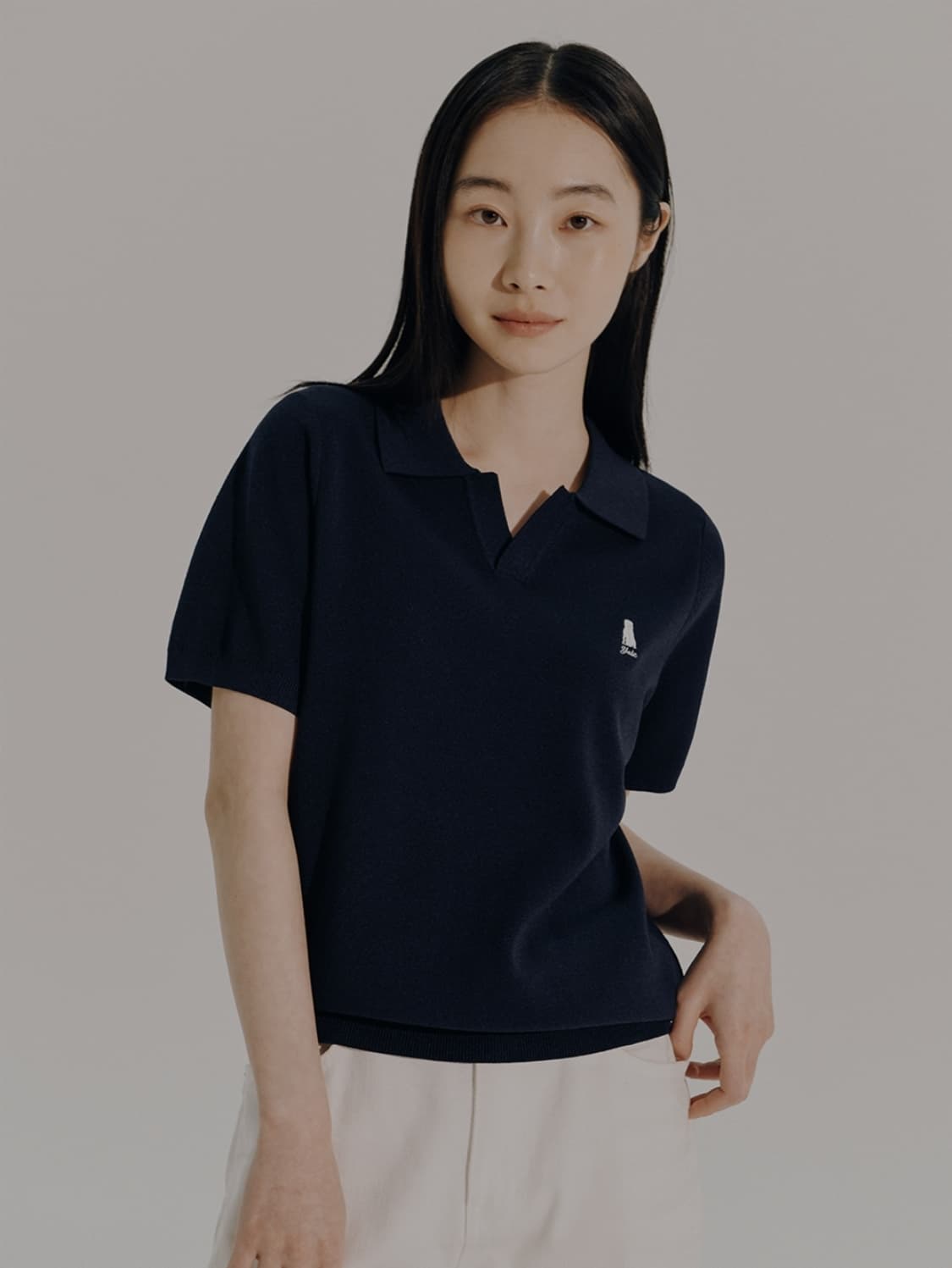 Yale 예일 우먼즈 컴포트 쿨 슬릿넥 폴로 니트 M 상품이미지2