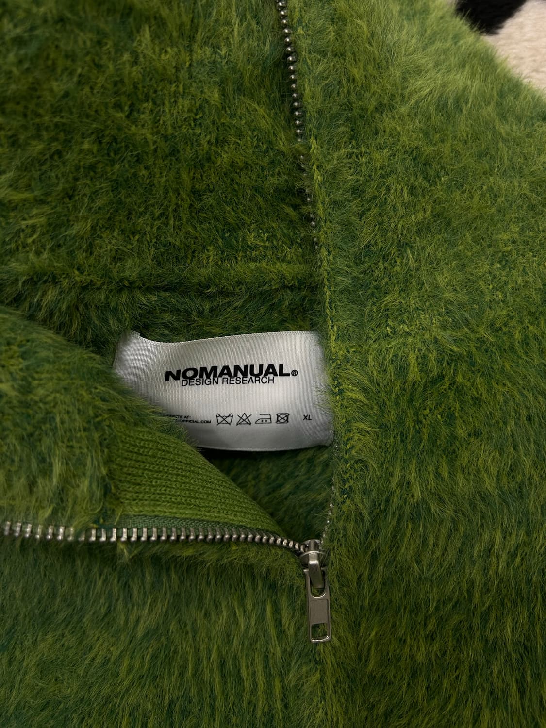 [XL]노매뉴얼 모헤어 헤어리 하이넥 니트 집업/글래스그린 상품이미지5