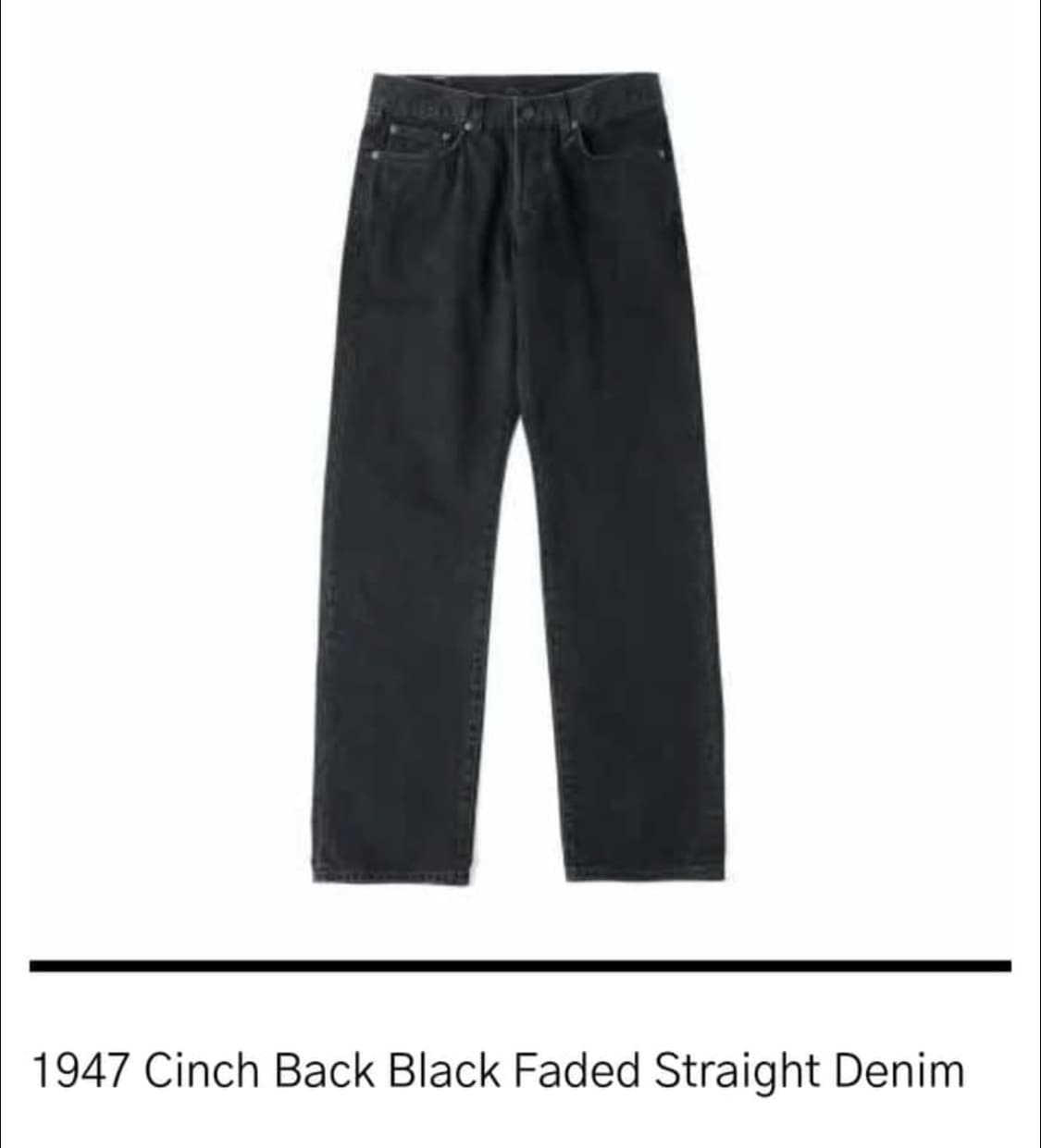 Htae CinchBack BlackFaded Straight Denim 상품이미지1