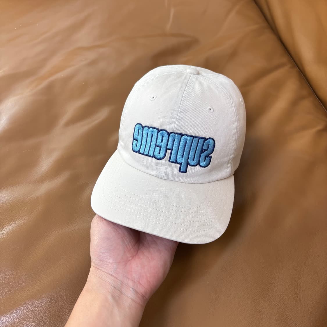 Supreme 슈프림 리버스 로고 화이트 6패널 볼캡 모자 (White) 상품이미지2