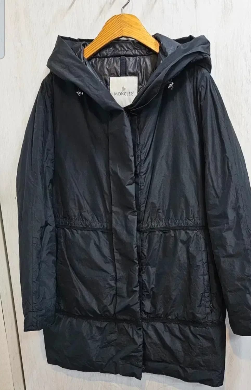 백화점정품.한글택.몽클레어 블랙 후드 경량자켓 상품이미지1