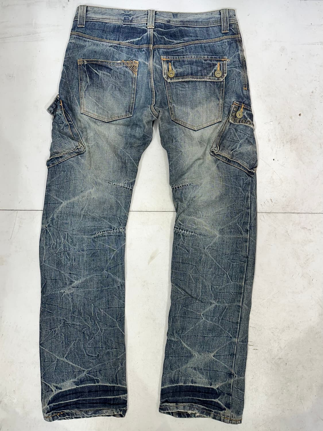 일본 빈티지 진청 대대장 데님 카고 팬츠 청 카고 바지  상품이미지5