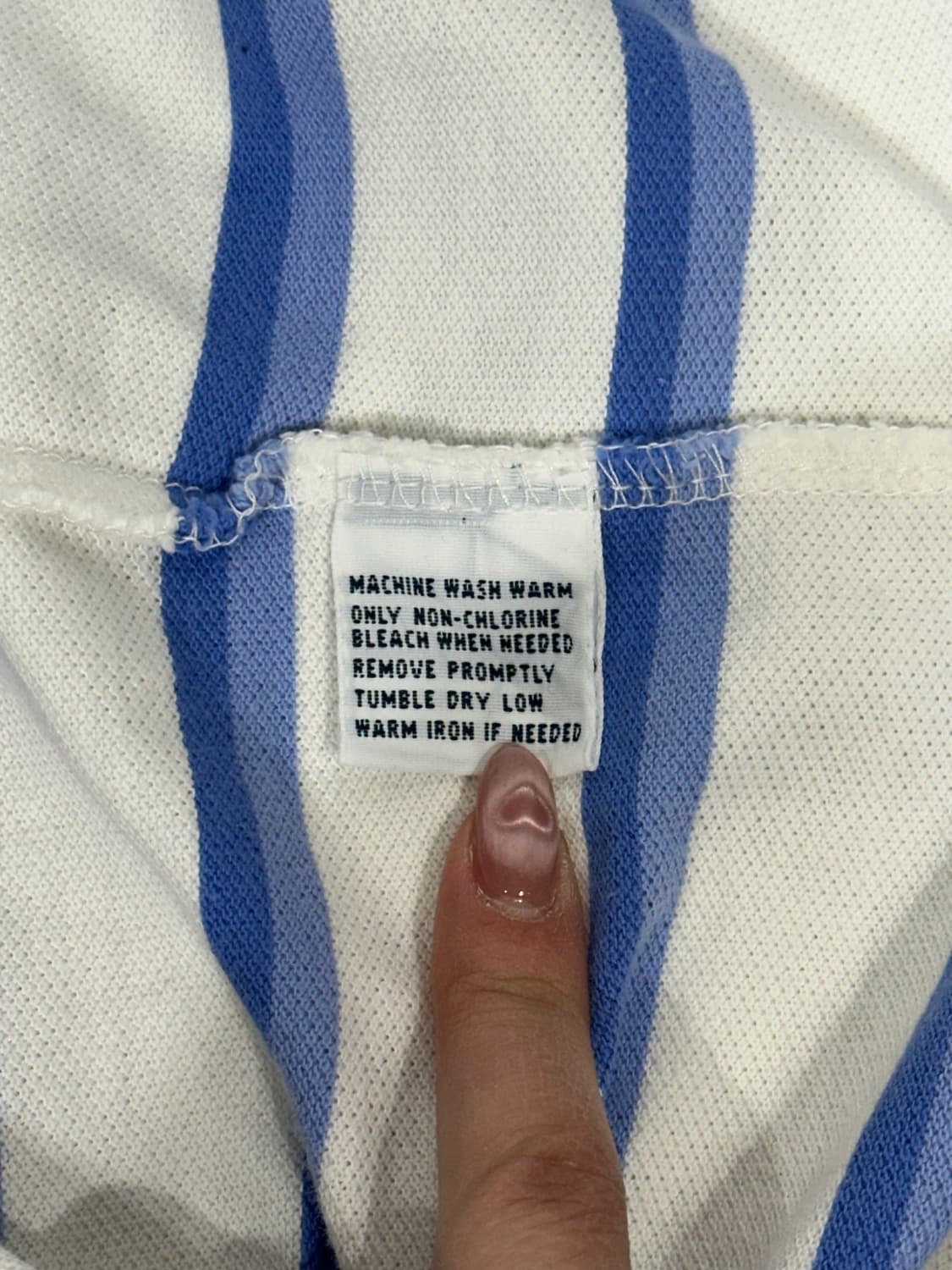 폴로 랄프 로렌 화이트 블루 줄무늬 단가라 반팔 피케이티 카라티 L 상품이미지8