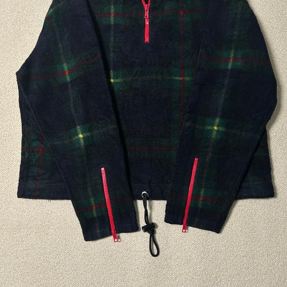 (M) 90s 폴로 랄프로렌 USA 체크 하프집업 플리스 상품이미지4