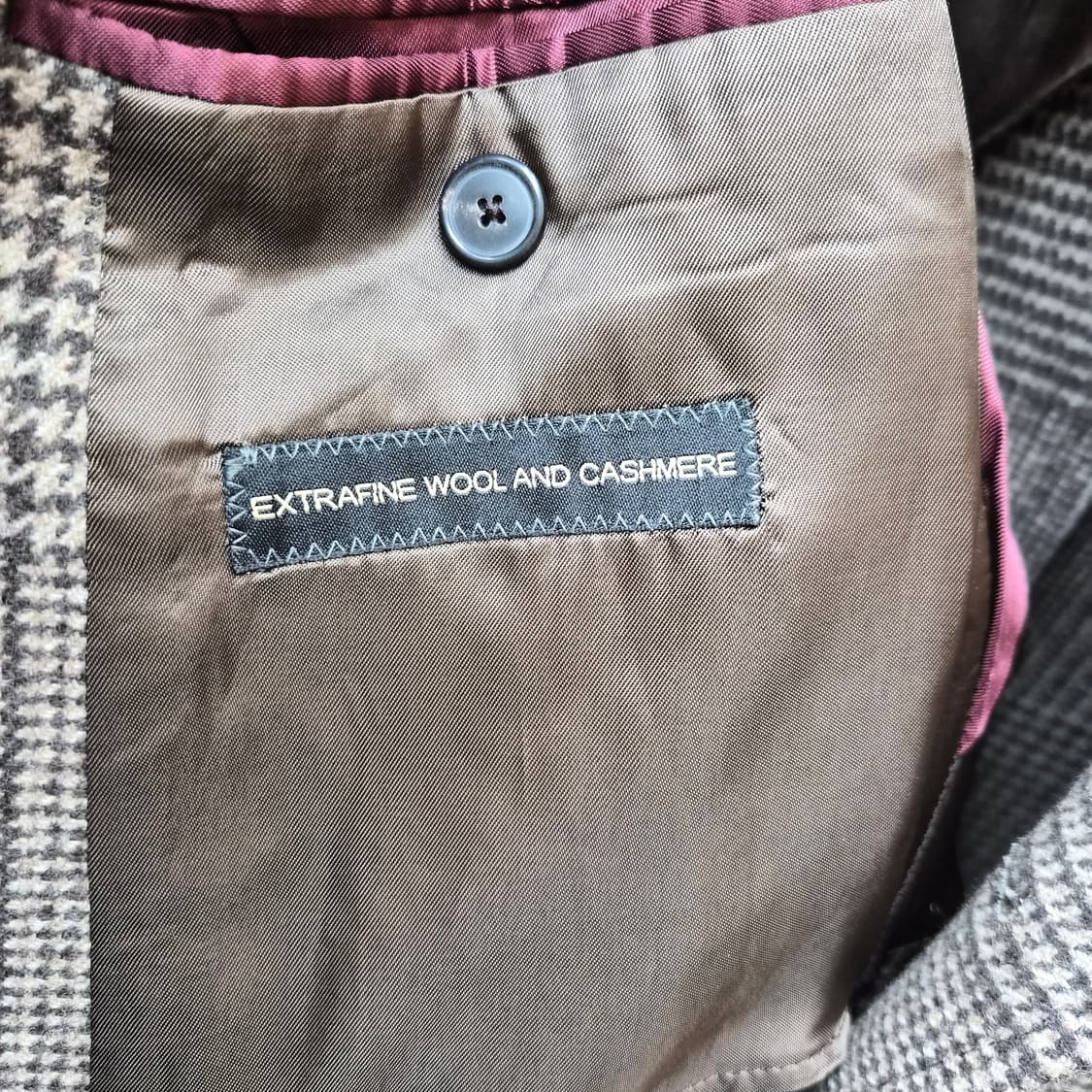 마시모두띠 울 캐시미어 체크 롱 코트 상품이미지4