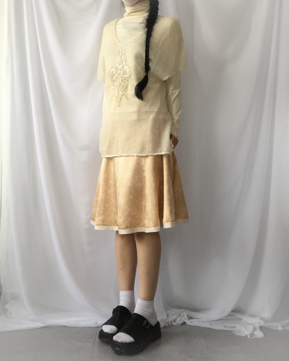 Ornament beads point woolen knit top 상품이미지10
