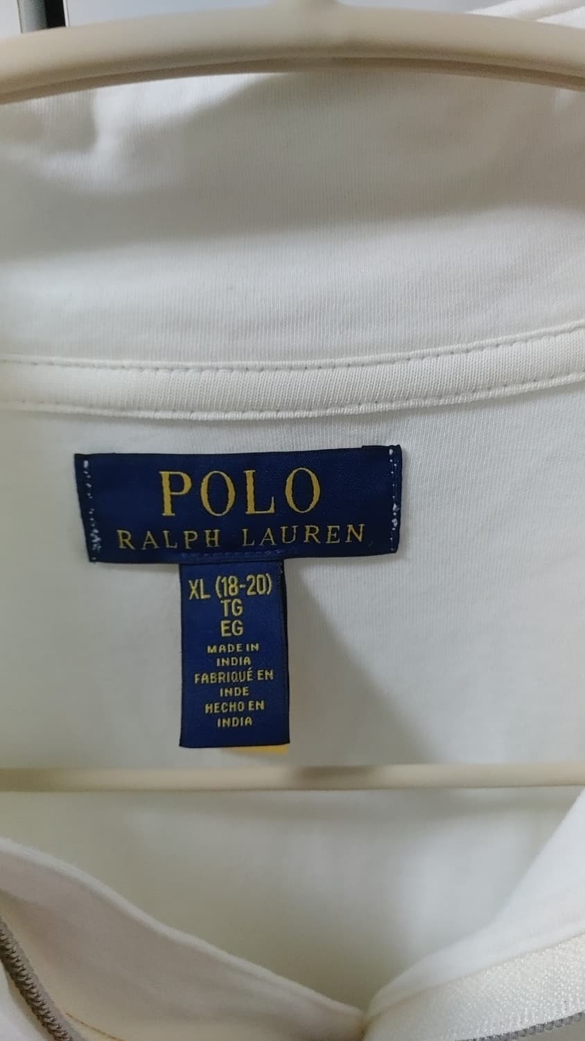 폴로 랄프로렌 화이트 긴팔 하프집업 XL 상품이미지3