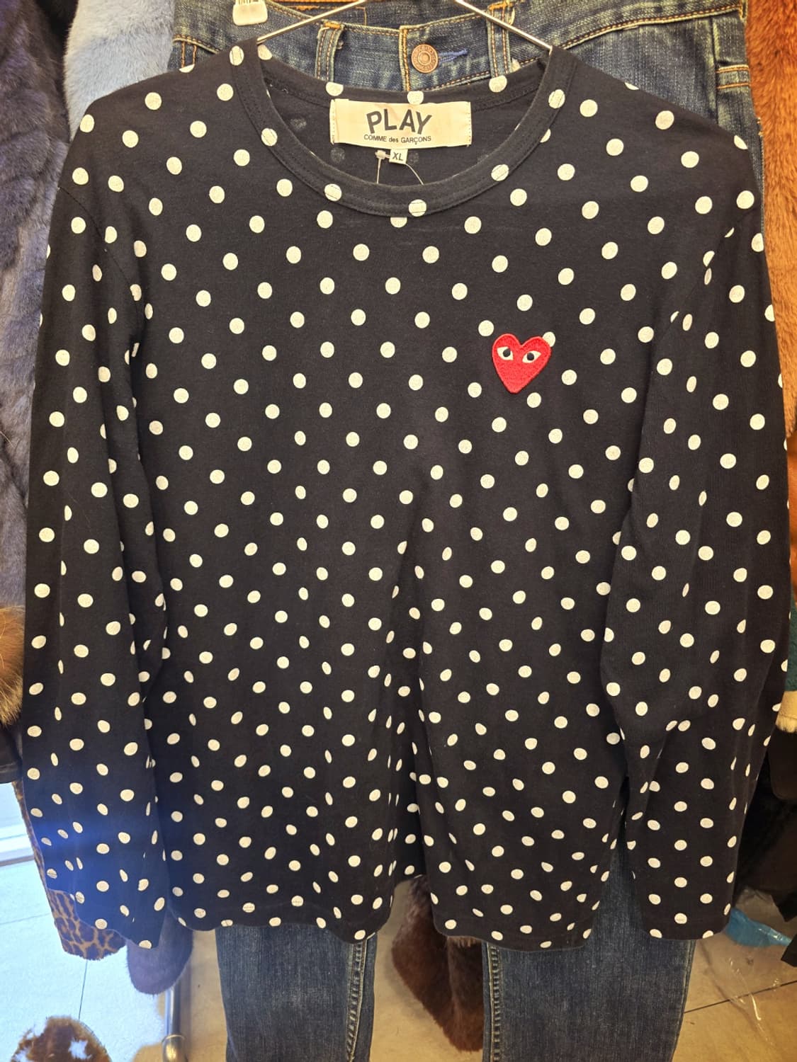 꼼데가르송플레이(Comme des Garçons Play) 도트긴팔티셔츠 상품이미지5