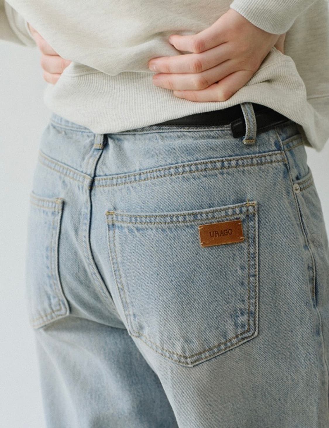 URAGO 유라고 Washed denim 워시드 루즈 데님 팬츠 청바지 상품이미지5