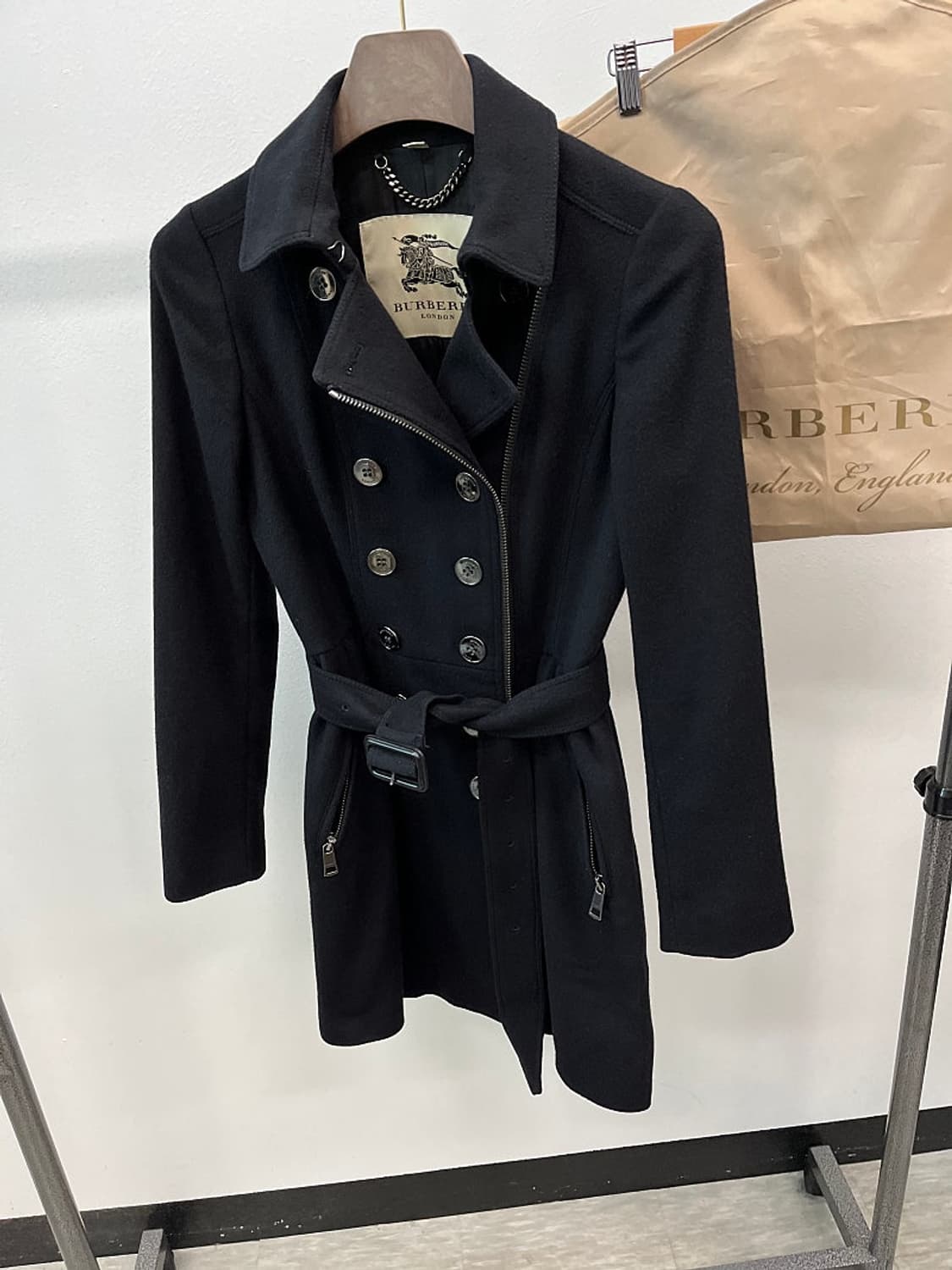 여) 버버리 런던 벨티드 캐시미어 코트  상품이미지2