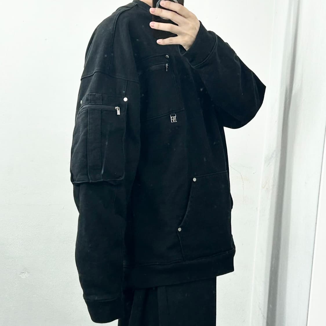 트리밍버드 멀티포켓 오버핏 스웻 셔츠 상품이미지3