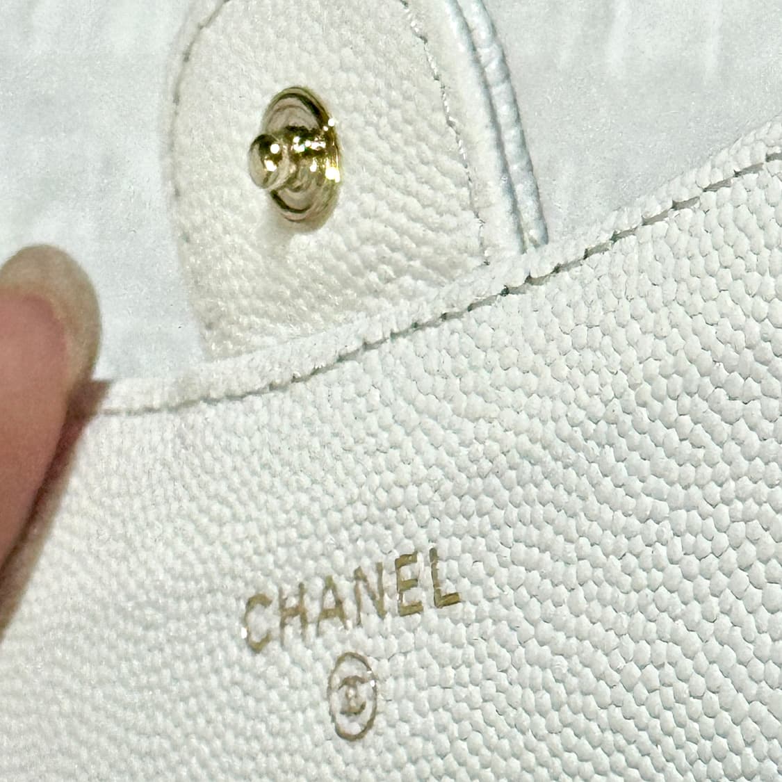 [풀구성/정품]샤넬 카드지갑 화이트 캐비어 새상품 상품이미지5