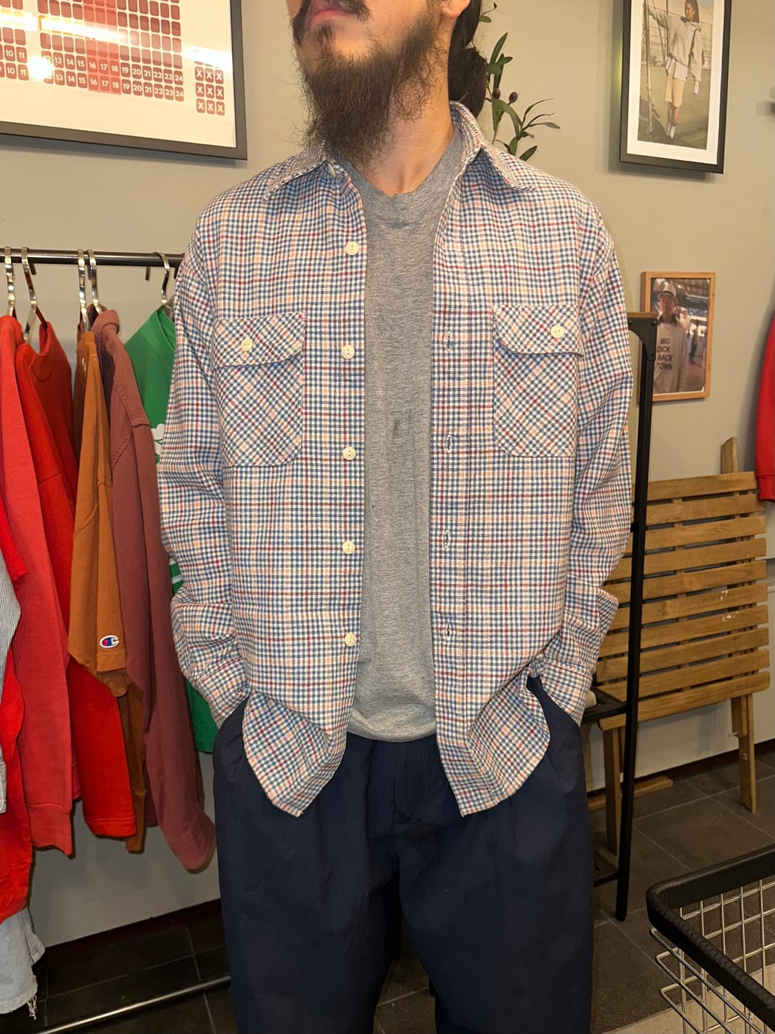 Sugar Cane union made check work shirt 상품이미지2