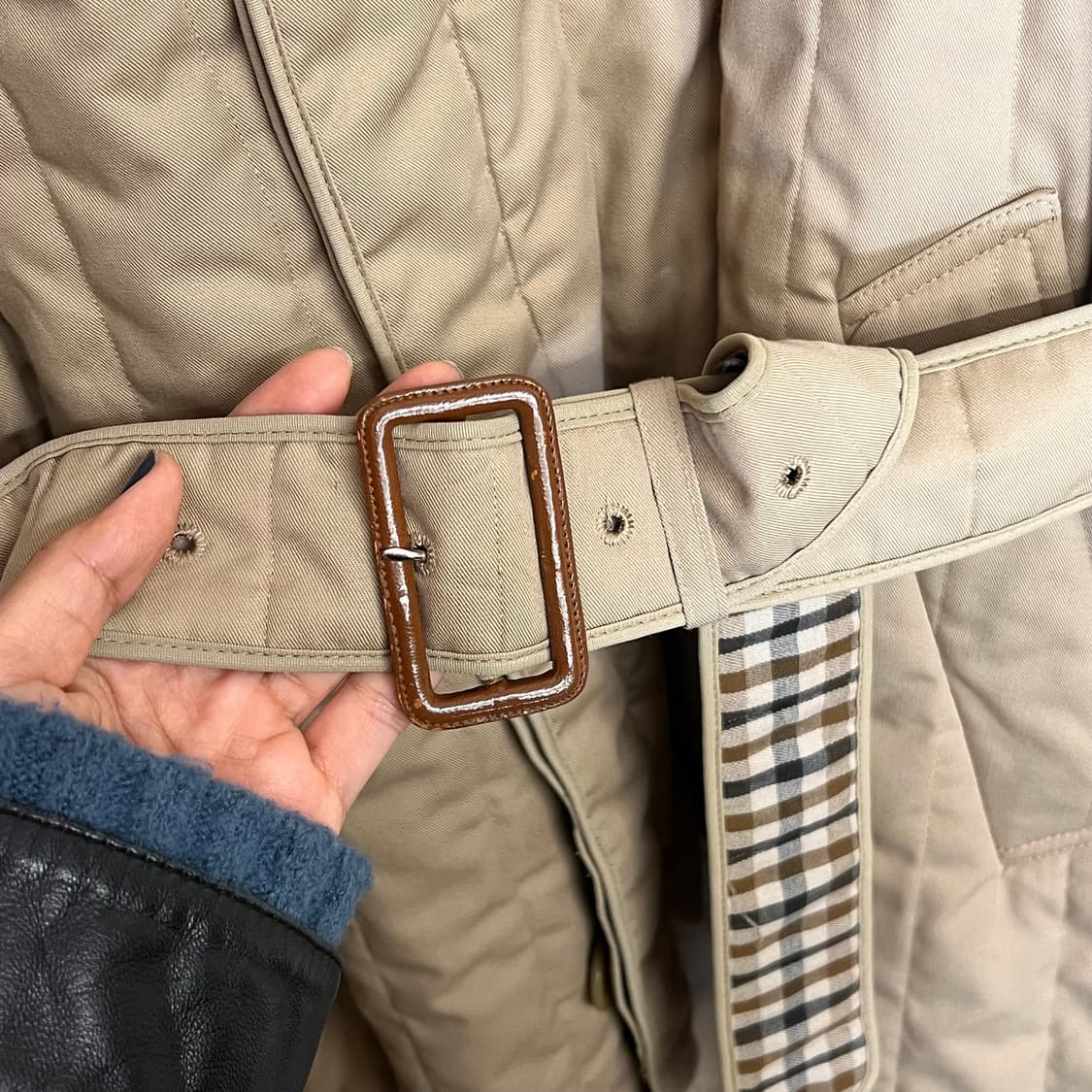 아쿠아스큐텀 퀼팅 싱글 코트 상품이미지4