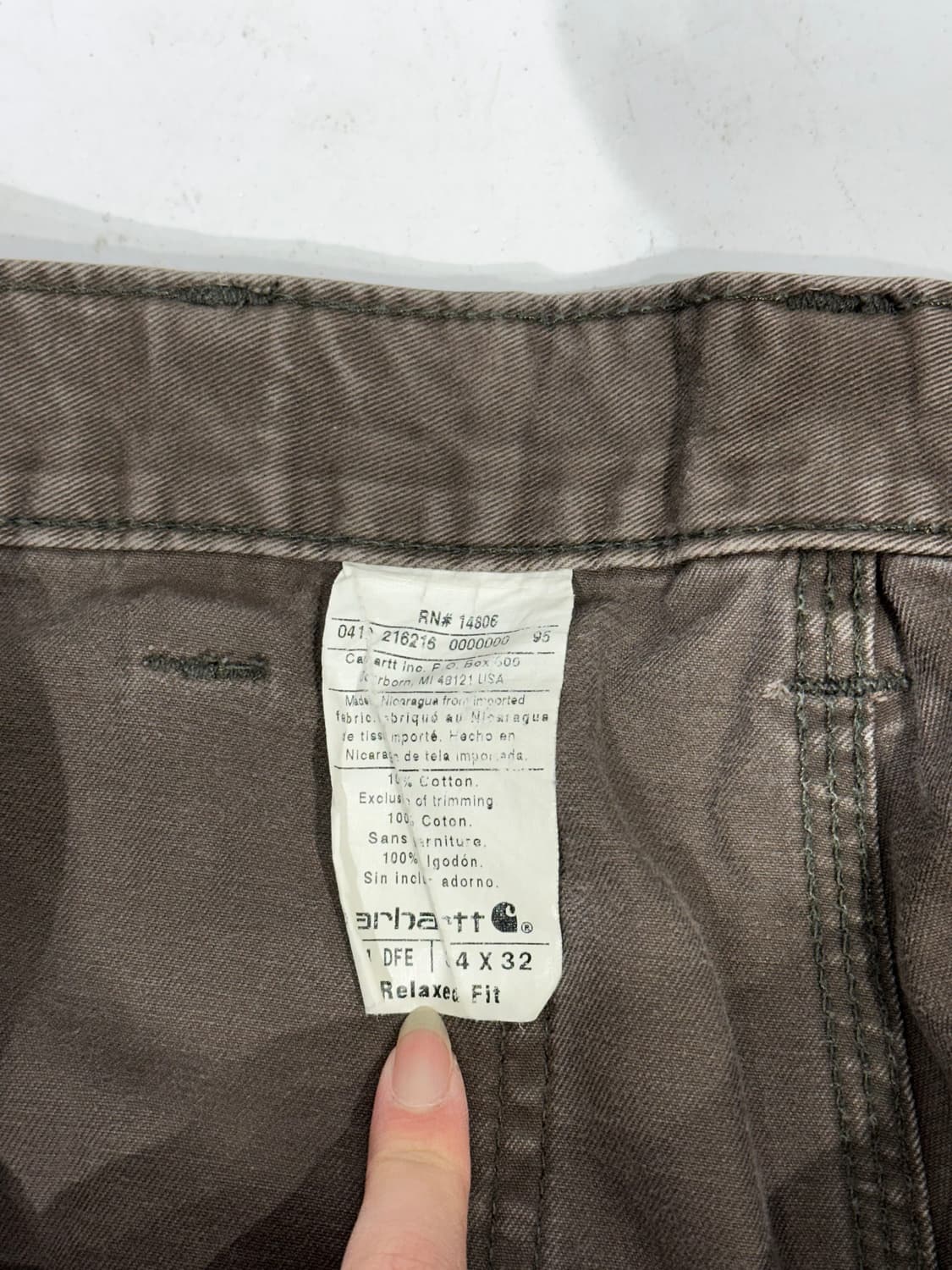 칼하트 브라운 카펜터 와이드 워크 팬츠 34 상품이미지7
