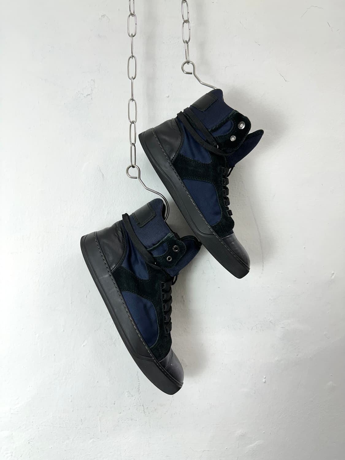 Lanvin Suede & Patent High-Top Sneakers 상품이미지2