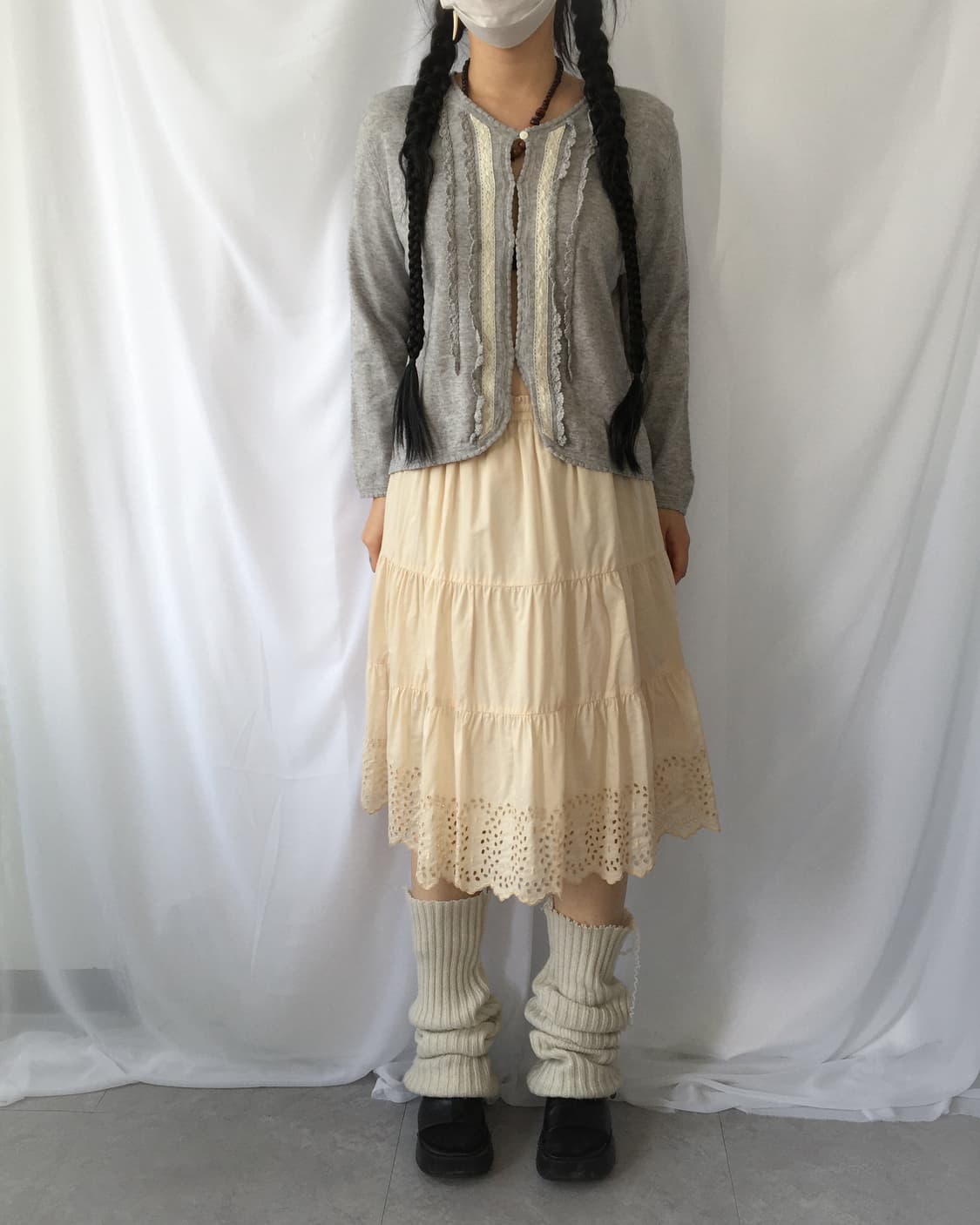 Punching point midi skirt 상품이미지5