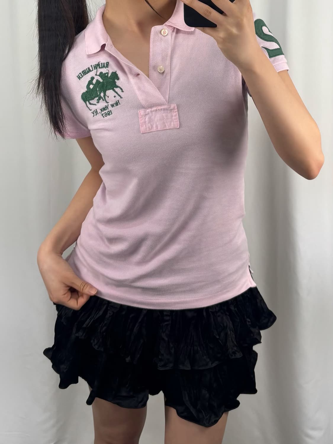 폴로 핑크 스키니핏 카라 반팔 PK 상품이미지3
